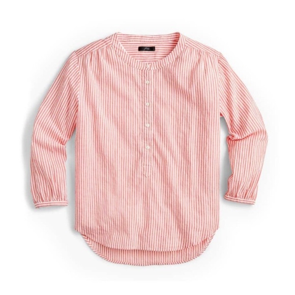 J. CREW Striped Mandarin Collar Popover - Picture 1 of 6